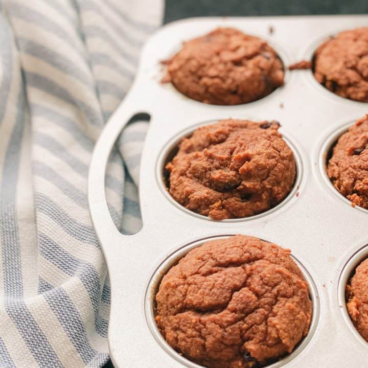 pumpkin sourdough muffins chocolate chips