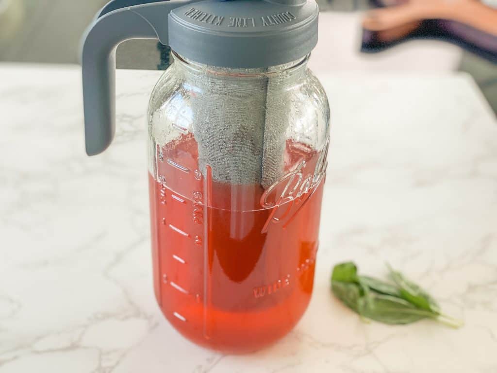 fresh herbal tea steeping